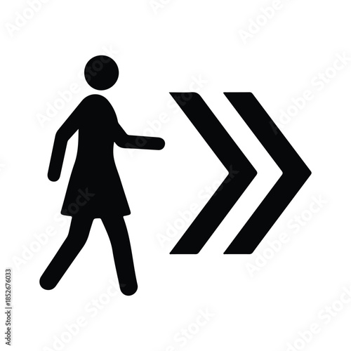 Black Woman Empowered Future Walking Silhouette