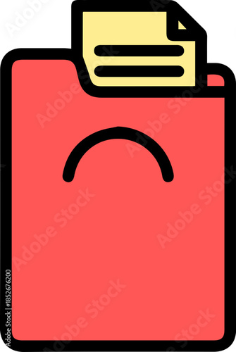 Error document icon with red folder