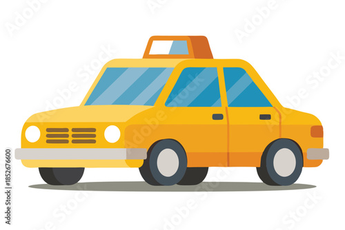 taxi on white background