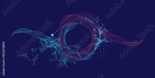 Abstract wireframe background. Modern science art elements.