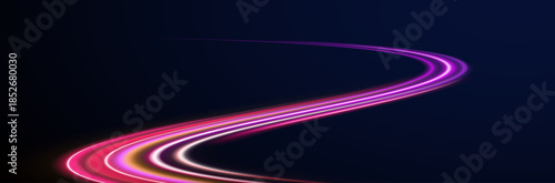 Line vector motion streak light futuristic abstract city.
