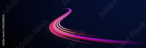 Abstract light line motion streak vector futuristic city.
