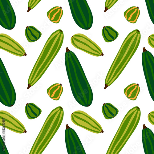 Seamless vector vegetable pattern for kitchen decor, textile and packaging.