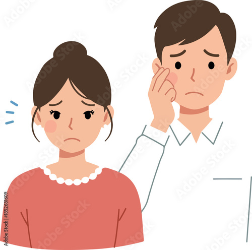 Sad Couple Worried About Skin Care Problems And Health Issues