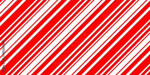 Red  and white sloping strips of different thicknesses. Vector illustration