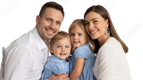 Wallpaper Mural Happy family of four smiling together in love Torontodigital.ca