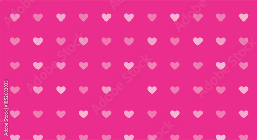 Seamless Pink Hearts Pattern Minimal Flat Design Vector