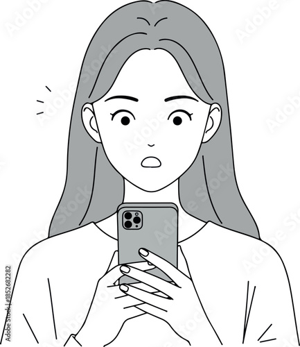 Shocked Woman Holding Smartphone With Open Mouth Surprised Expression