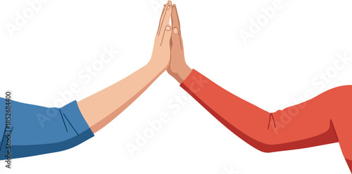 Two Hands High Five Clipart Flat Design Minimal Illustration Isolated