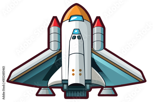 space shuttle on white background