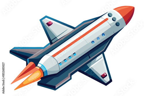 space shuttle on white background