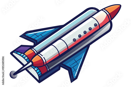 space shuttle on white background