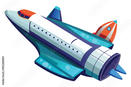 space shuttle on white background