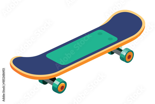 skateboard on white background