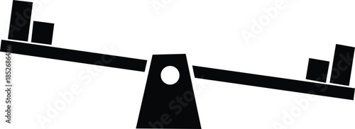 Seesaw icon Isolated silhouette of a sharp steel katana blade and a man in a car on a black road with a white Japanese tool key