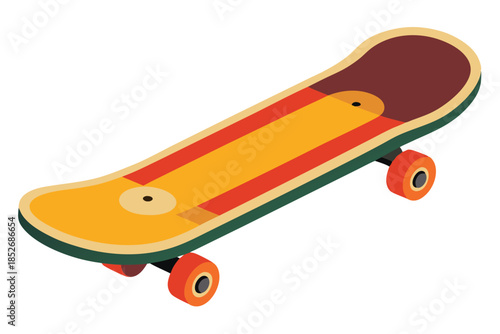 skateboard on white background