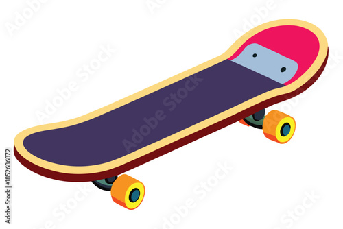 skateboard on white background