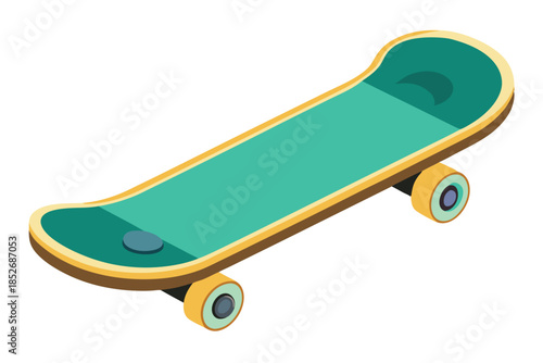 skateboard on white background