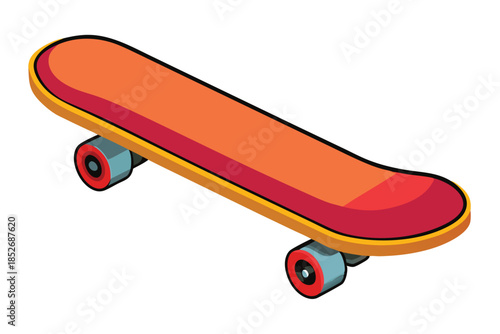skateboard on white background