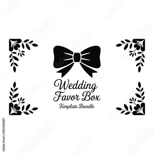 Wedding favor box template bundle