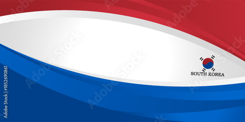 Abstract independence day of South Korea country banner with elegant 3D background