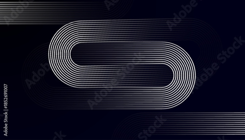 Minimal Curved Line Abstract Pattern on Dark Background. Modern Monochrome Flowing Lines with Smooth Geometric Rhythm. Elegant Continuous Line Wave Design in Contemporary Style.