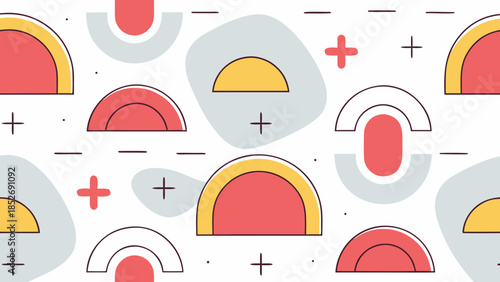 Abstract geometric shapes seamless pattern background.