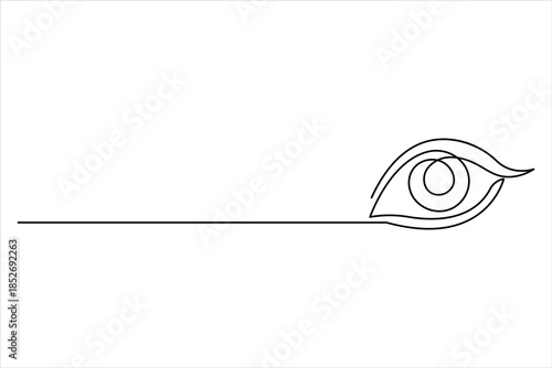 Human eye sign in continuous one line art drawing of style vector illustration