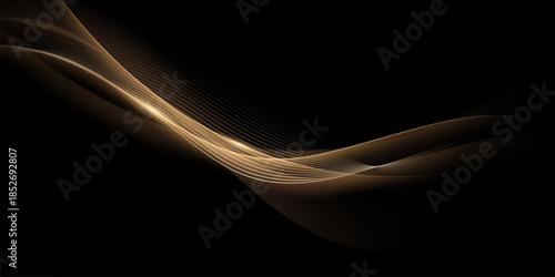 Abstract modern design black background with luxury golden elements vector illustration.