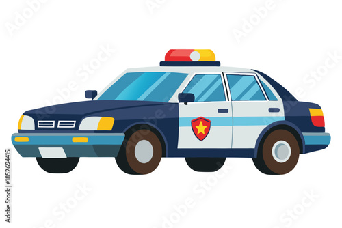 police car on white background (7)