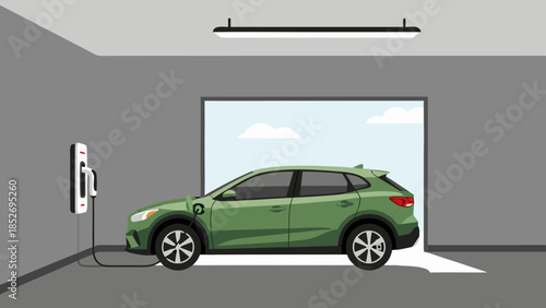 Electric Vehicle Charging at Home in a Garage