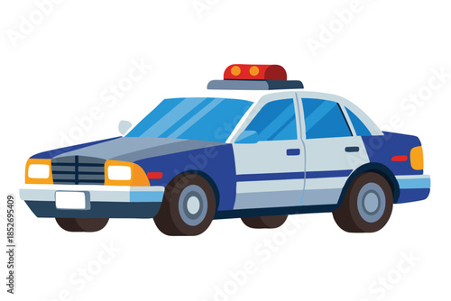 police car on white background (11)