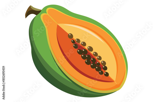 papaya on white background (8)
