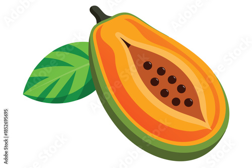 papaya on white background (5)