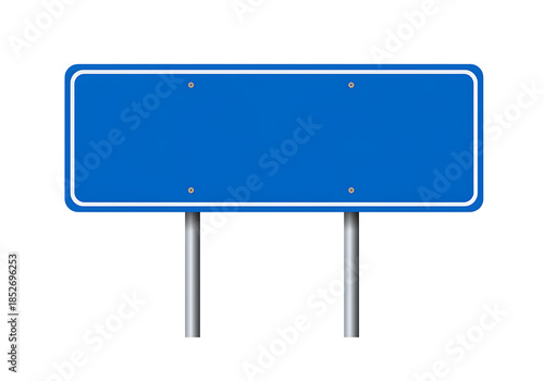 Wallpaper Mural A blank blue traffic sign mockup on two silver poles, isolated on a black background. Torontodigital.ca