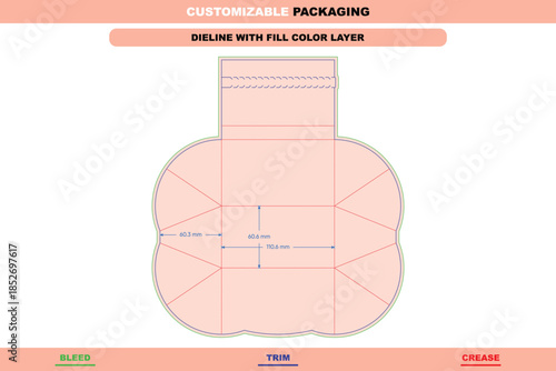 Ladder type polygonal box dieline vector with accurate folding and cutting guides created for structured packaging layouts and professional carton design use