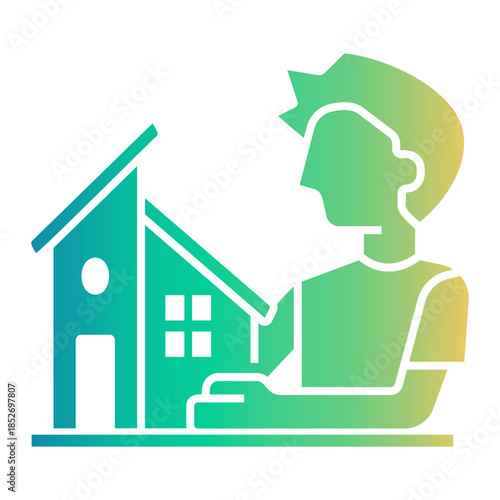 real estate agent Gradient icon