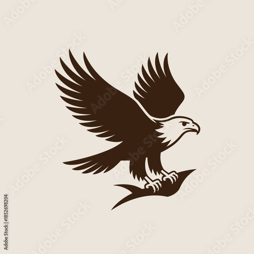 Majestic Flying Eagle Silhouette Vector for Wildlife and Freedom Concepts