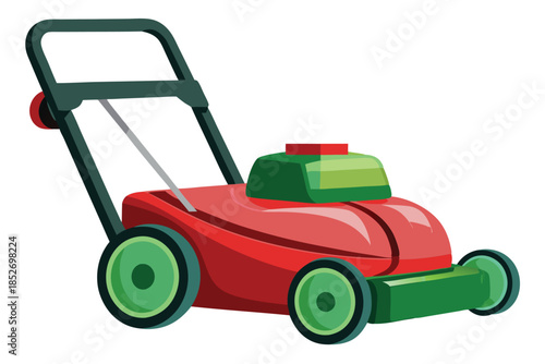 lawn mower on white background (8)