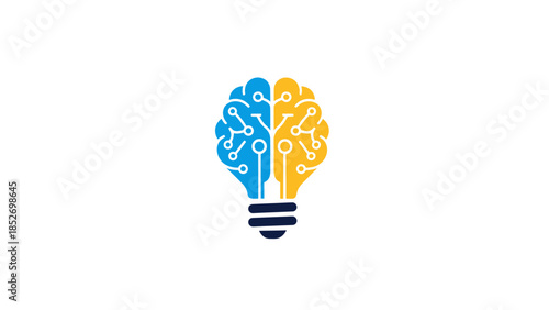 Light Bulb with Brain Illustration Inside.