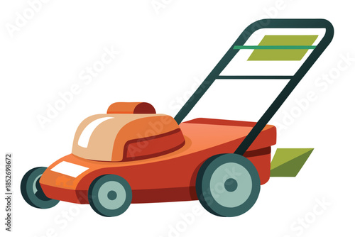 lawn mower on white background (3)