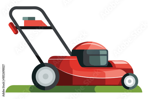 lawn mower on white background (2)