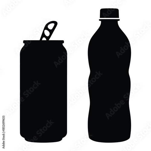 Energy Drink Vector, Silhouette, Illustration