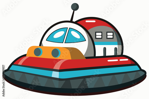 Canvas Print hovercraft on white background