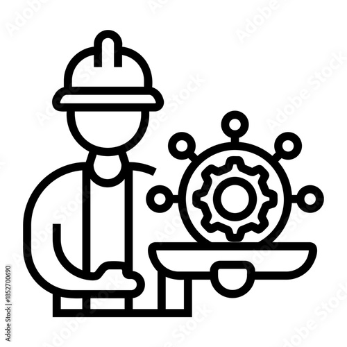 safety procedure Line Icon