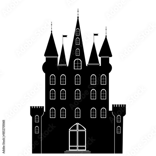 Castle silhouette, fortress vector