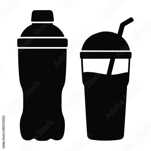 Sports & Fitness Drink Vector, Silhouette, Illustration