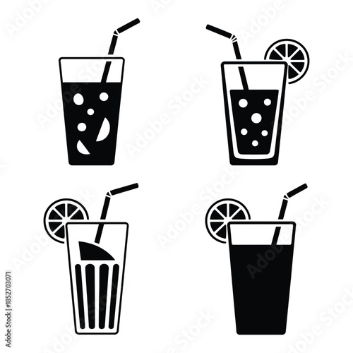 Street Food Drink Vector, Silhouette, Illustration