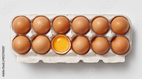 Realistic Style Egg Carton Fresh Produce Photography