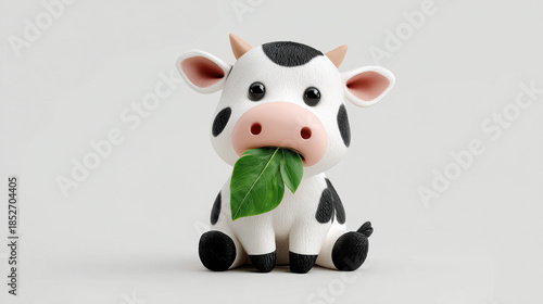 Cute Style 3D Cartoon Cow Character